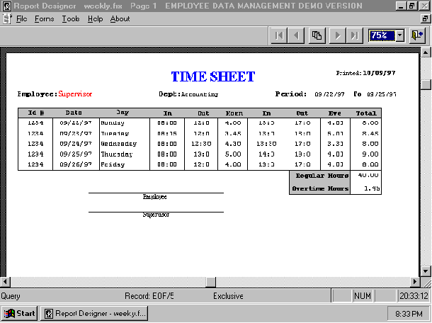 time sheet example. Sample Time Sheet Report