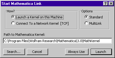 Start Mathematica Link